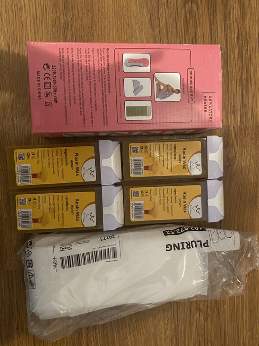 Depilator + 5 zapasow wosku + paski