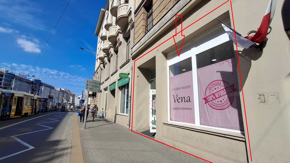 lokal 87 m2 na wynajem- ścisłe centrum- ul. Piłsudskiego, przy przystanku