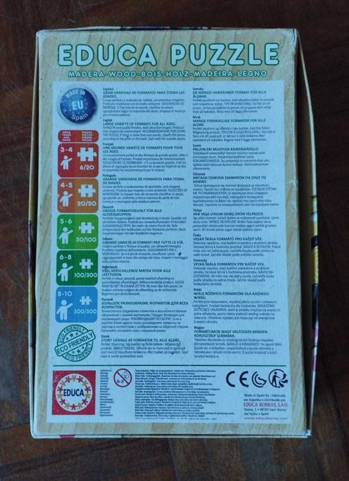 Conjunto de 6 puzzles em madeira para criança