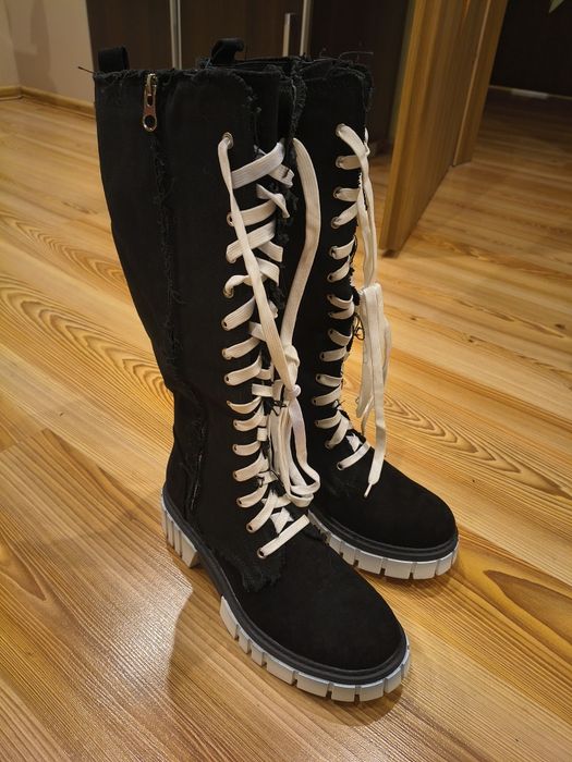 Buty jeansowe kozaki rozm. 40 nowe