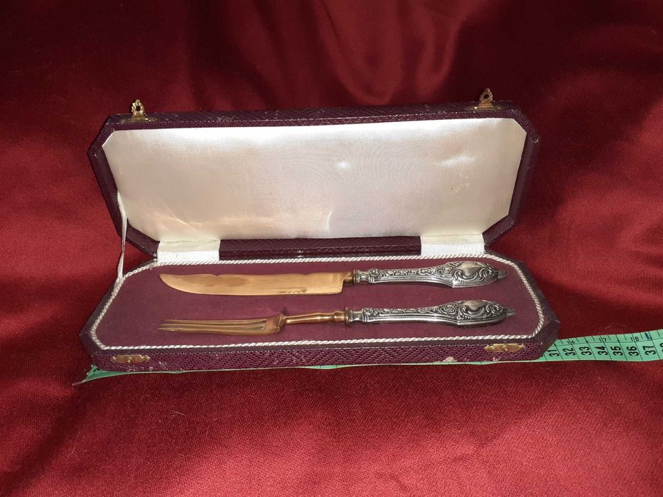 Talheres de Trinchar em Prata Muito Antiga