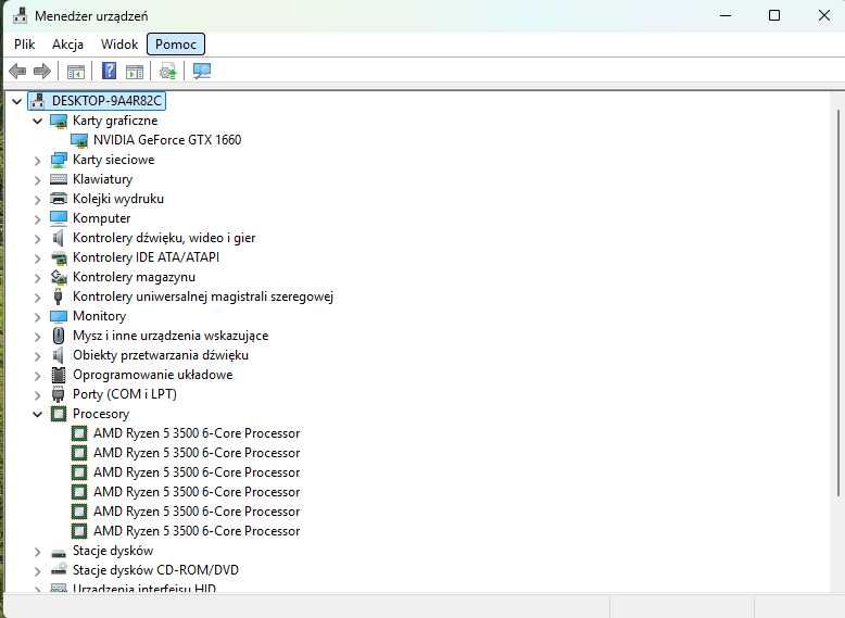 Komputer Gamingowy Ryzen 5 3500/ GTX 1660 OC 6GB / 16 GB RAM / WIN 11