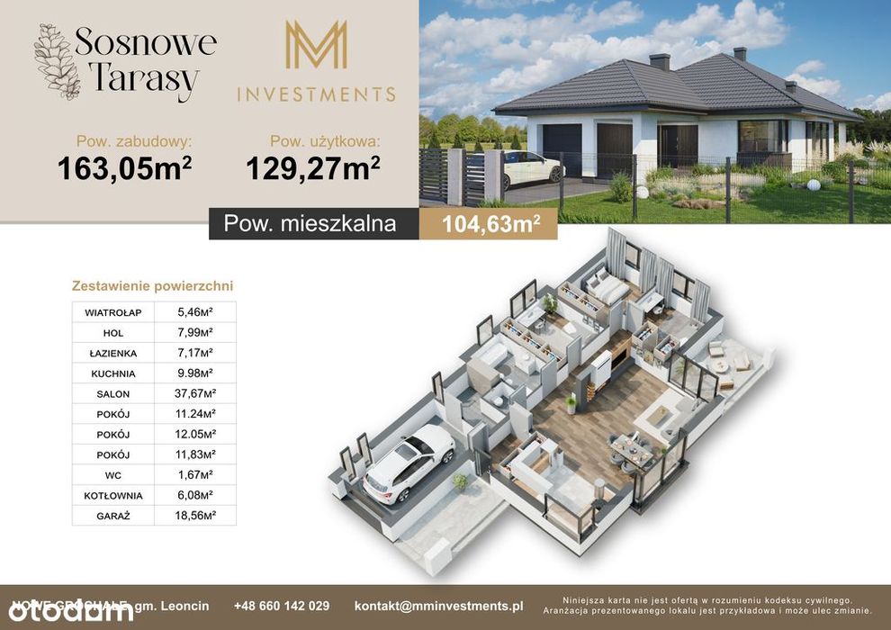 Dom wolnostojący w otulinie natury 130m2