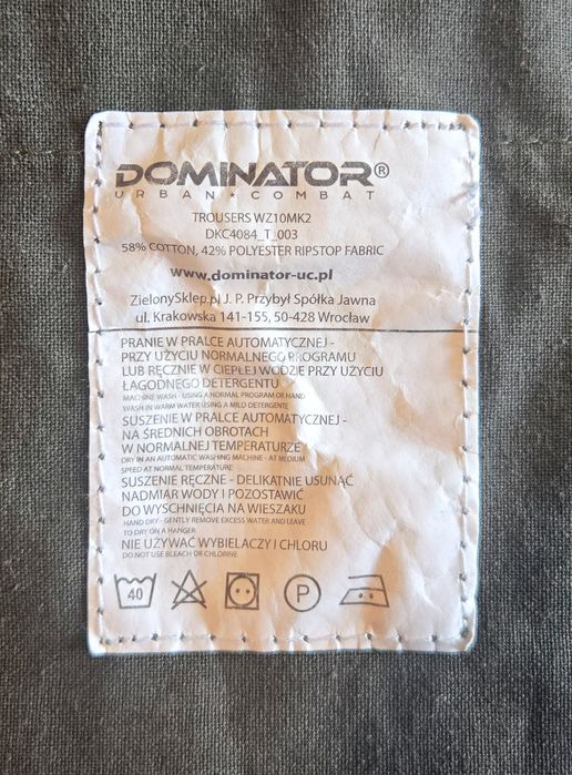 Spodnie wojskowe DOMINATOR Urban Combat