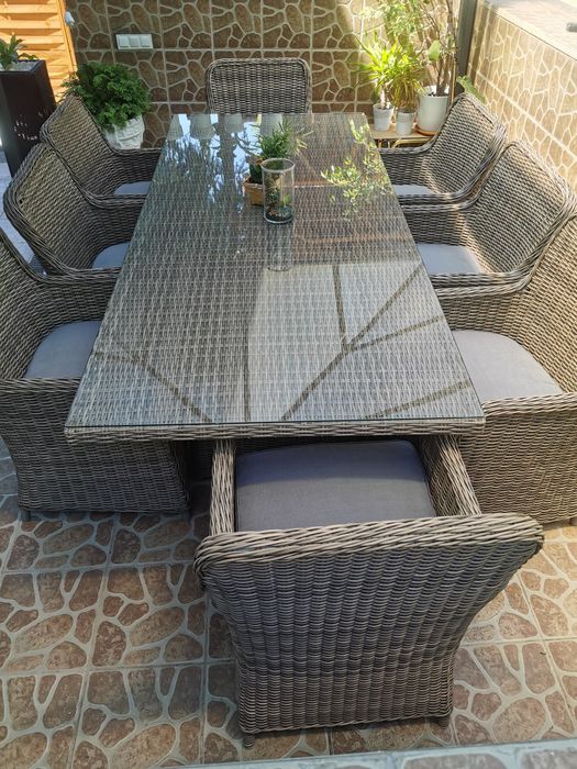Okazja, komplet ogrodowy xxl stół i 8 foteli