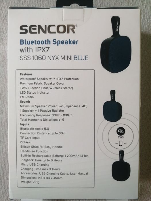 Nowy Głośnik Sencor Sss 1060 radio fm bluetooth TWS