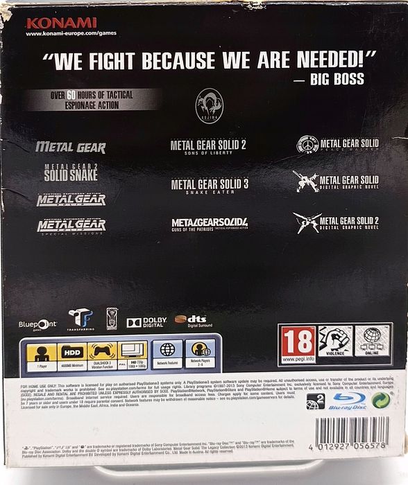 metal gear solid: the legacy collection playstation 3 (ps3) pudełkowa