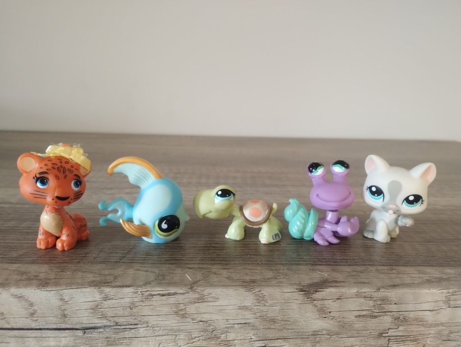 Littlest Pet Shop figurki krab żółwik skalar kotek