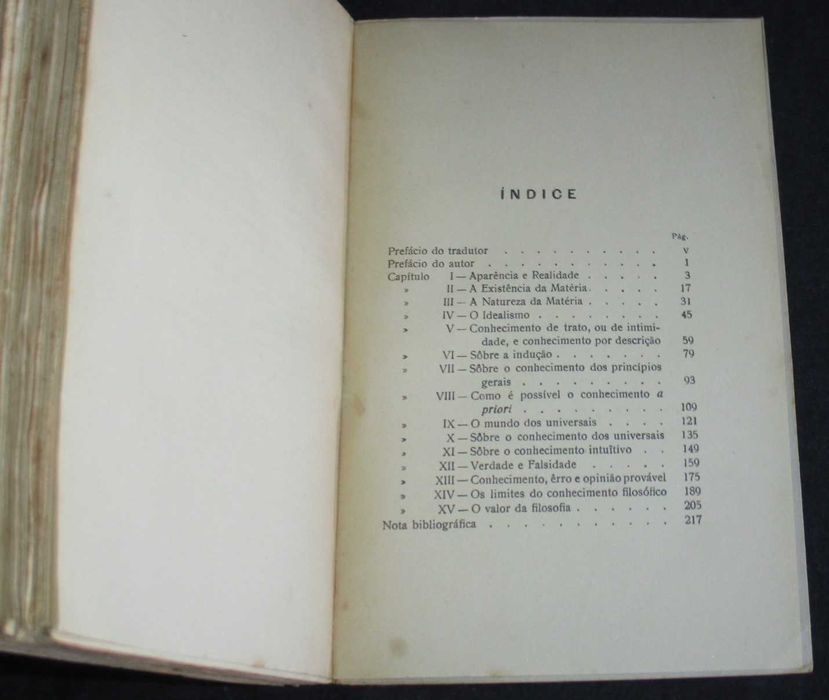 Livro Os Problemas da Filosofia Bertrand Russell 1939