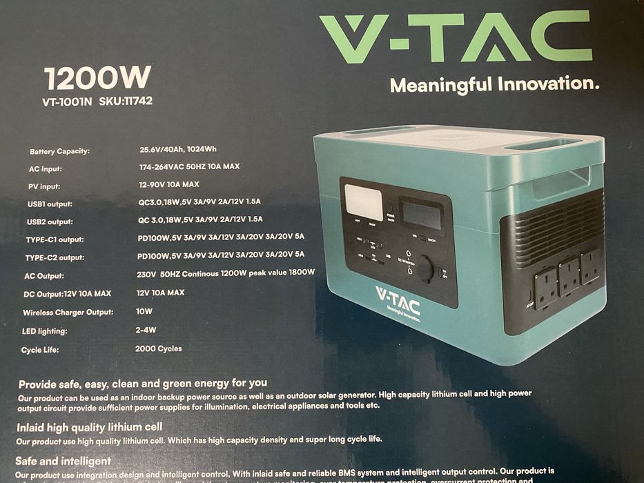 Зарядна станція 1024 Wh Вт Год LiFePo4 1200 W Peak 1800 W