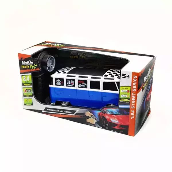 Maisto 81529 Volkswagen Van "Samba" Niebieski R/C 1:24. Nowy Produkt