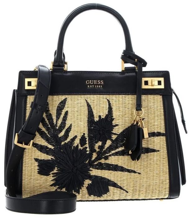 Torebka GUESS Katey listonoszka czarna naturalna