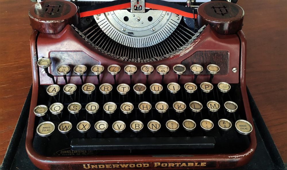 Máquina de escrever underwood portable 1930's