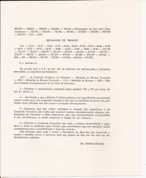 Catalogo da VII Exposição Filatélica - Coimbra 1969