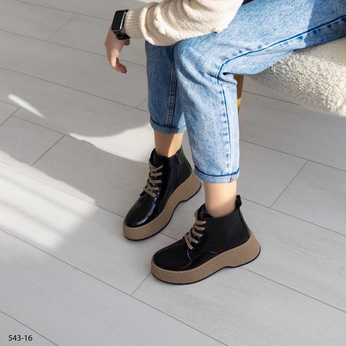 Ботинки женские натуральная кожа наплак весна. Демисезонные (36-40)