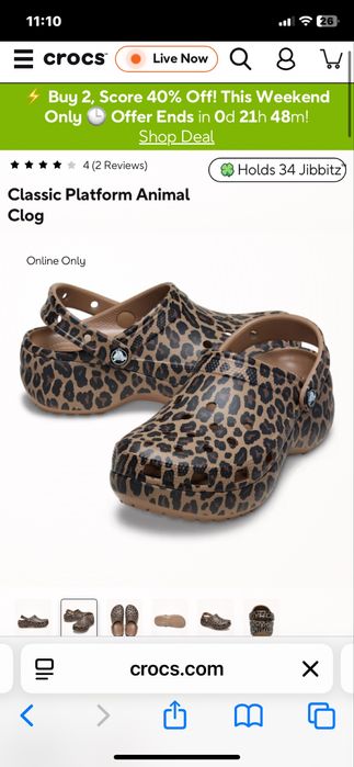 Crocs Оригінал Crush Platforma,Stomp W7,8,9,10 Джибітси подарунок USA