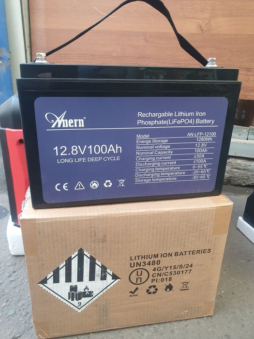 Аккумулятор Anern 12.8v 100ah LiFePO4/литий железо фосфат Новый