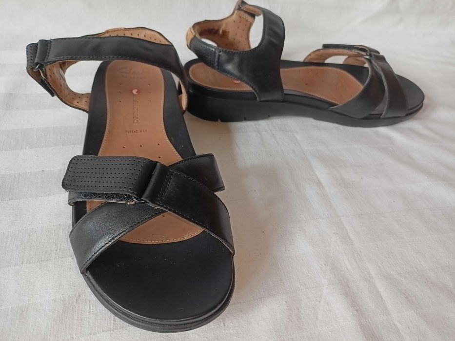 Clarks roz.  41,5 E/ - dł. wkł. 27 cm - skóra- stan bdb