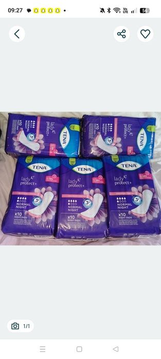 Wkładki podpaski Tena Lady night 5 sztuk  nowe