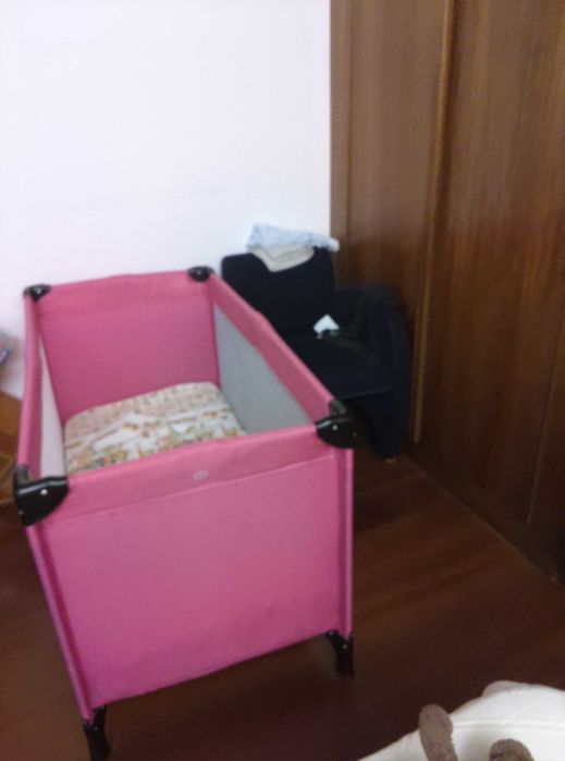 Cama viagem bébé "Zippy" + colchão ortopédico + roupa de cama