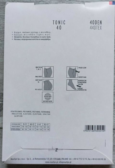 Białe rajstopy Marilyn Bianco Tonic 40 rozm. 2-S