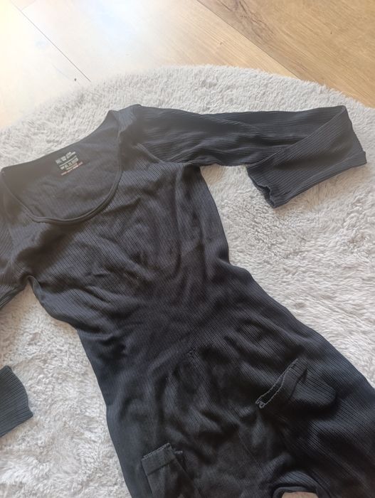 Kombinezon czarny sexy prążkowany s m l kobiecy