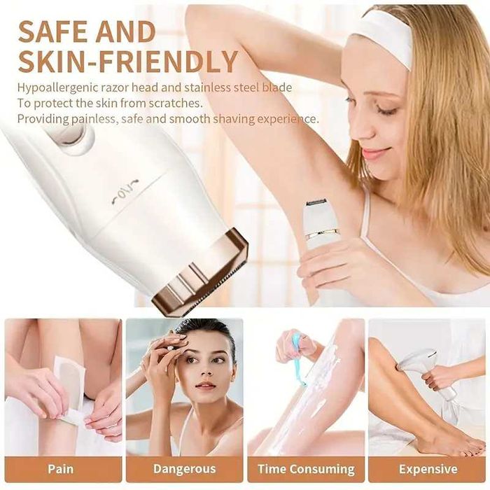 Depilador elétrico 3 em 1. Carregamento USB. Novo,