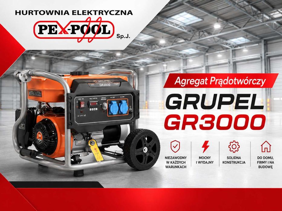 Agregat prądotwórczy benzynowy 230/400V 1F 3kW przenośny GR3000