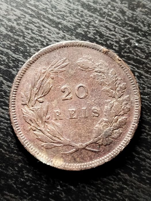 Moeda antiga 10 e 20 Reis D Carlos 1892 em Bronze