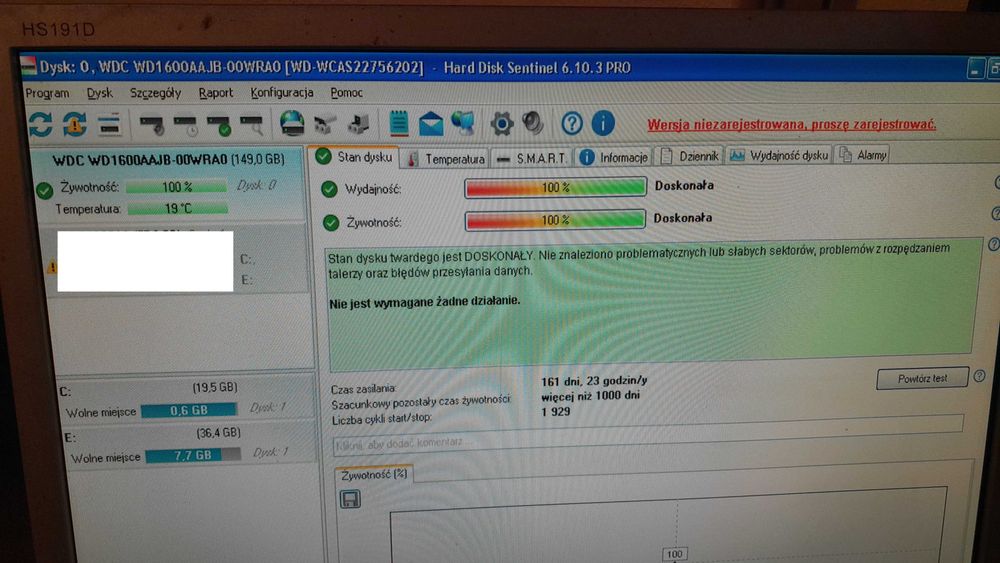Dysk HDD WD WD1600AAJB 3,5" 160GB 7200obr. IDE/ATA JAK NOWY okazja