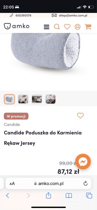 Candide Poduszka do Karmienia Rękaw Jersey gwiazdki szara