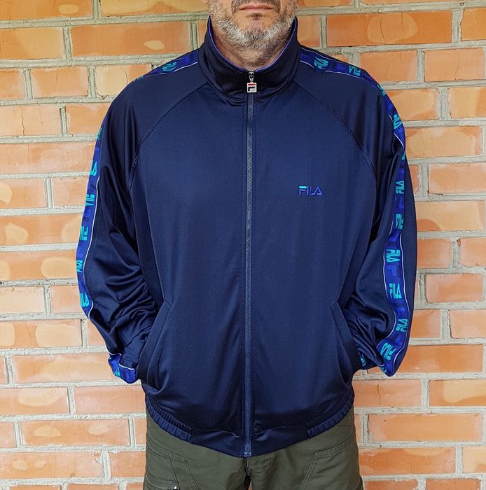 Fila винтажная олимпийка с лампасами кофта на змейке оригинал XL