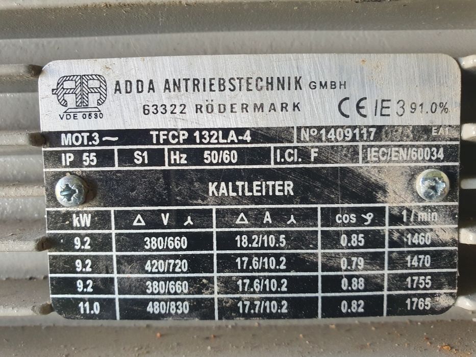 Sprzedam silnik 10kw używany