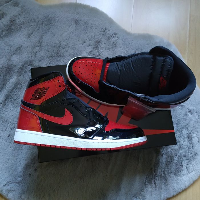 Air Jordan 1 Retro High Patent Bred EU 44.5 US 10.5