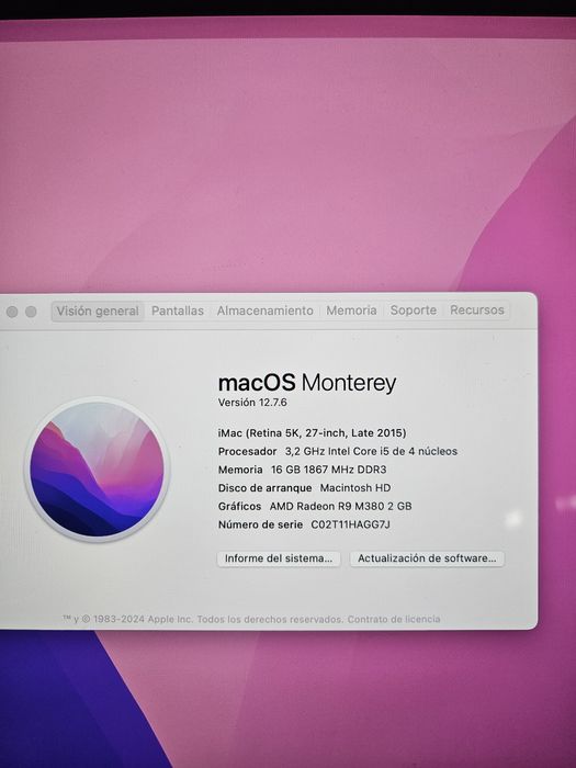 iMac 2015 27 polegadas 16gb ram