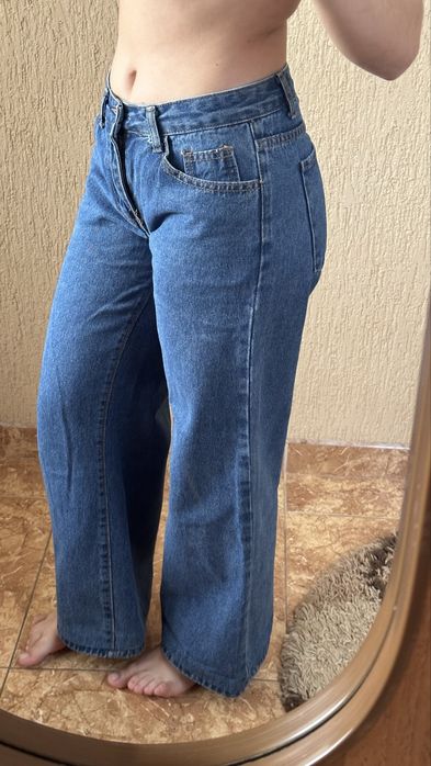 Жіночі широкі джинси палаццо / wide leg, сині