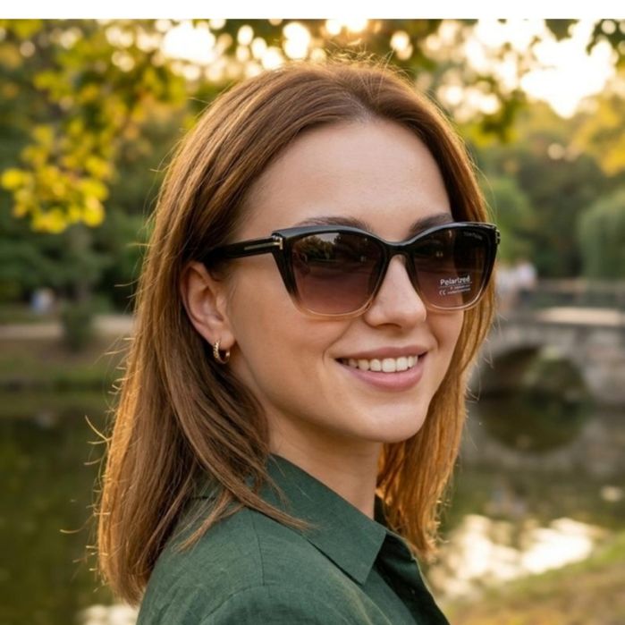 Сонцезахисні окуляри жіночі коричневі, класичні, окуляри від сонця Том Форд, Tom Ford