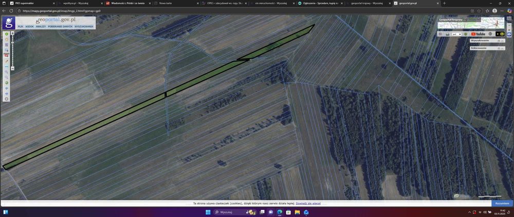 Działka rolna Olszyc Emilianówka 1,1617 ha