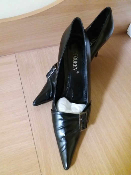 Туфлі жіночі, натуральна шкіра, чорні, класичні, р. 37-38