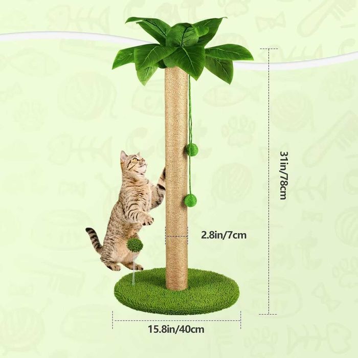 Poste arranhador para gatos em forma de planta 40 x 78 cm -NOVO SELADO