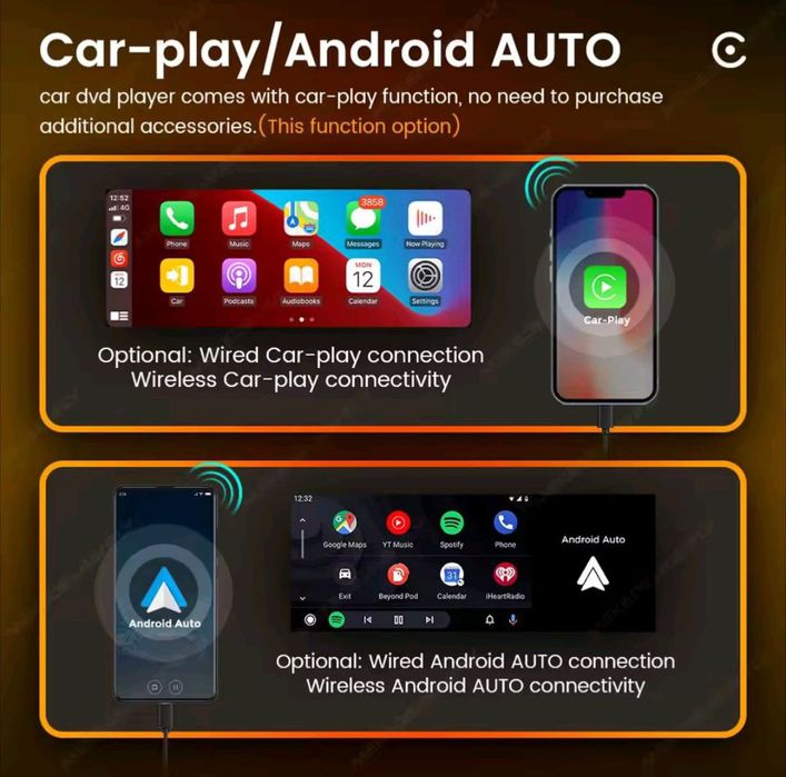 Магнітола 1DIN 6.86" CarPlay Android Auto | Bluetooth | Камера