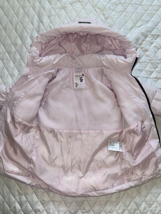 длинная курточка 98р. 2-3г. Теплая розовая парка