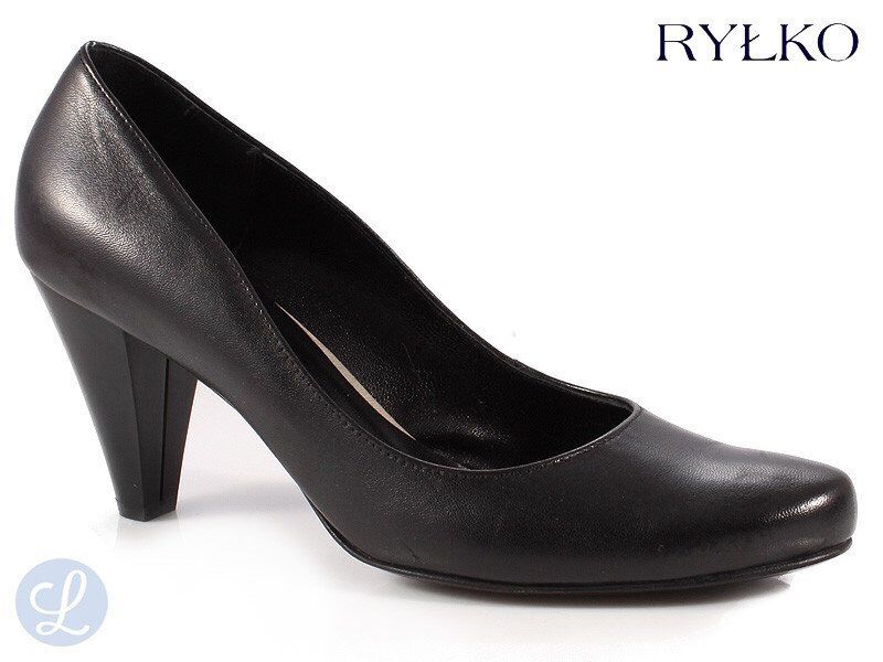 Obuwie buty czółenko obcasy czarne klasyczne Ryłko skóra naturalna 37