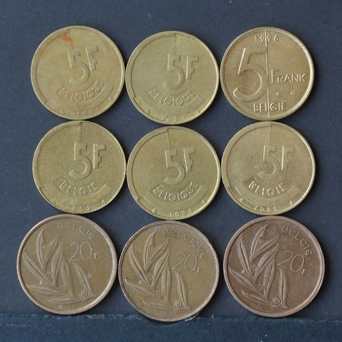 Belgica lote com 9 moedas - olx X10152