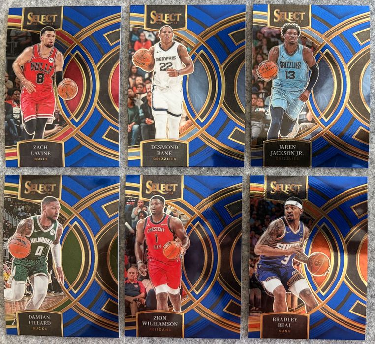 6 kart NBA 2023-24 Select Premier Level Blue LaVine Lillard Williamson