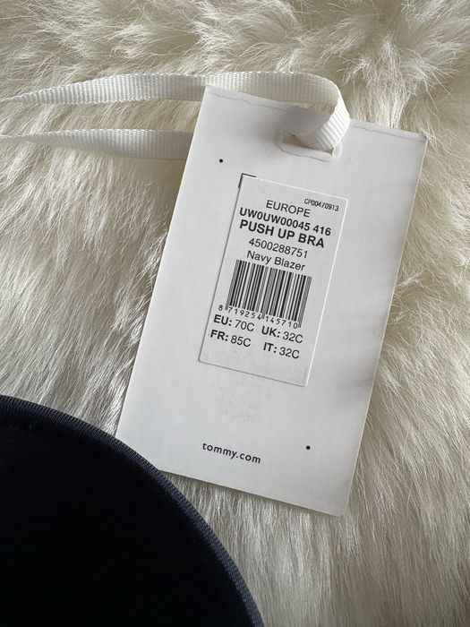 Tommy Hilfiger ciemny granat usztywniany biustonosz 75C M stanik