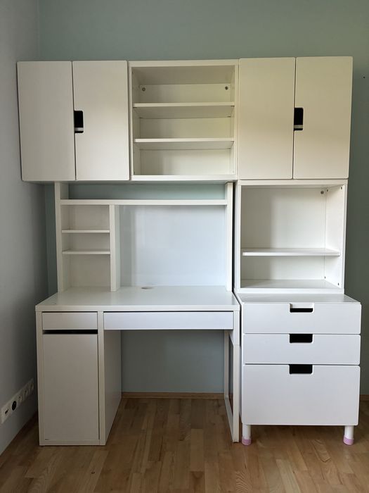 IKEA MICKE  biurko z zestawem– kompletne stanowisko do nauki lub pracy