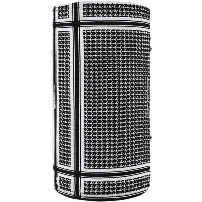 zan headgear motley tube fleece houndstooth black white one size