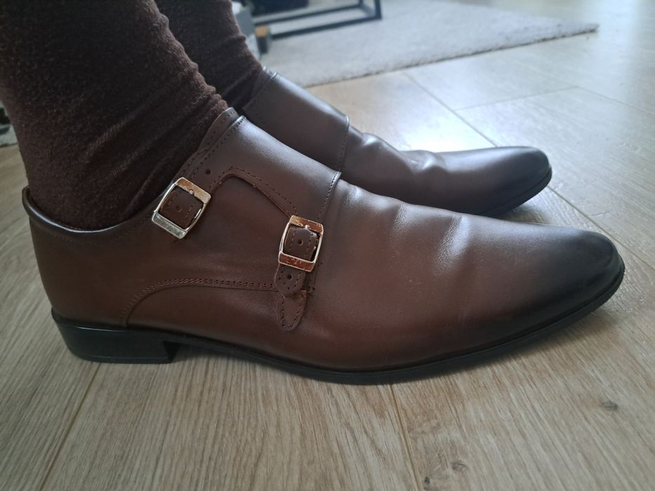 Skórzane buty męskie monki Oliver r. 45