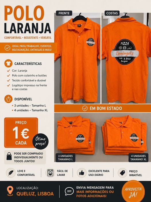 Polo laranja  1 € cada